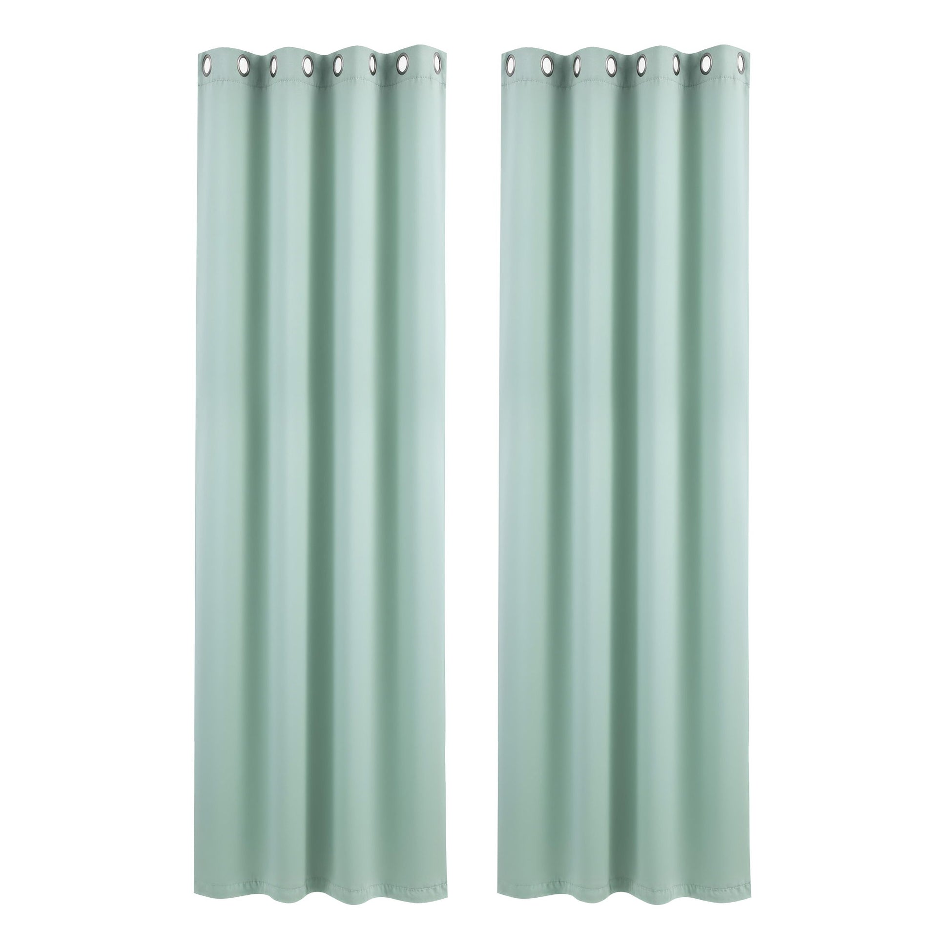 Artiss Blockout Curtains 2X 132x213cm Thermal Insulated Eyelet Drapes Green BC-MATT-132X213-GN