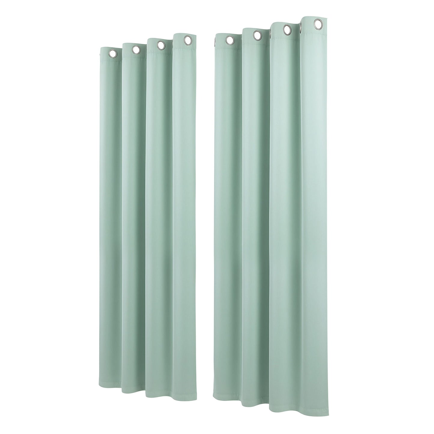 Artiss Blockout Curtains 2X 132x213cm Thermal Insulated Eyelet Drapes Green BC-MATT-132X213-GN