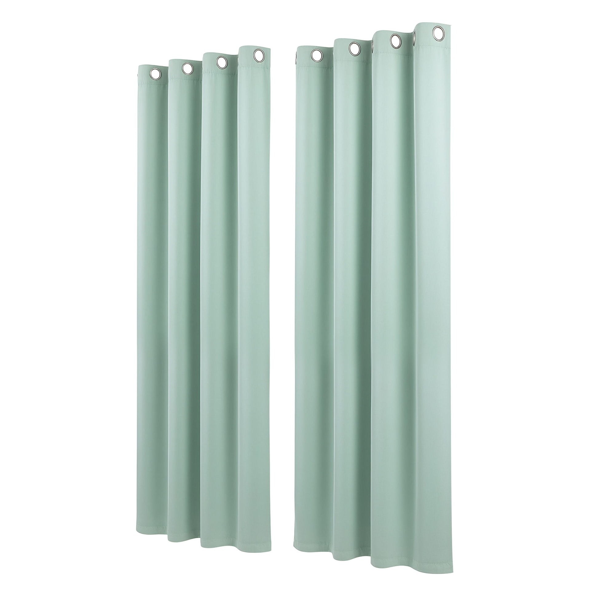Artiss Blockout Curtains 2X 132x213cm Thermal Insulated Eyelet Drapes Green BC-MATT-132X213-GN