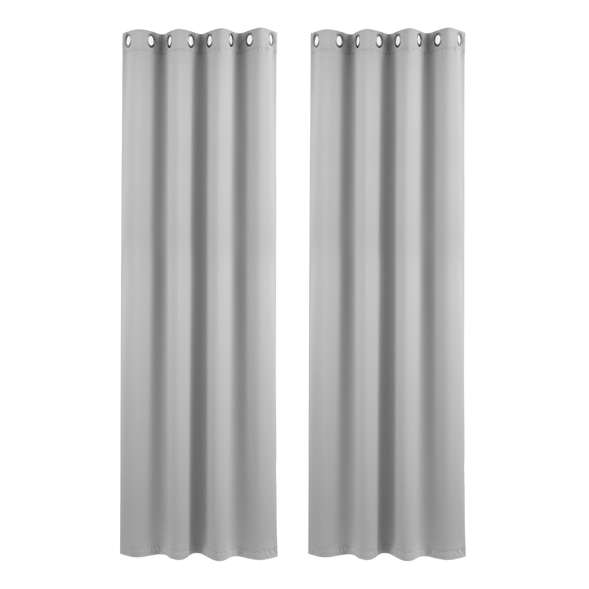Artiss Blockout Curtains 2X 132x213cm Thermal Insulated Eyelet Drapes Grey BC-MATT-132X213-GY