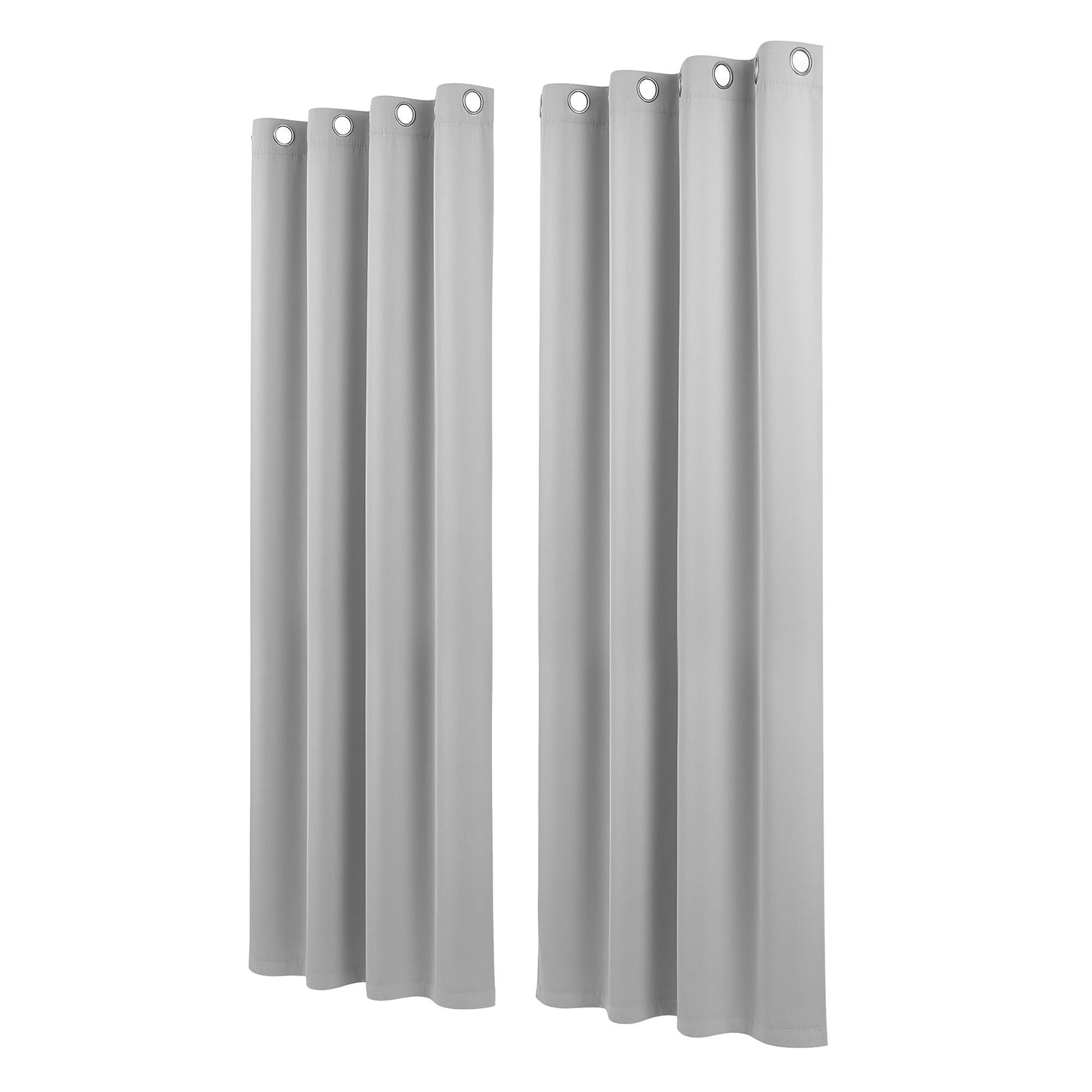 Artiss Blockout Curtains 2X 132x213cm Thermal Insulated Eyelet Drapes Grey BC-MATT-132X213-GY
