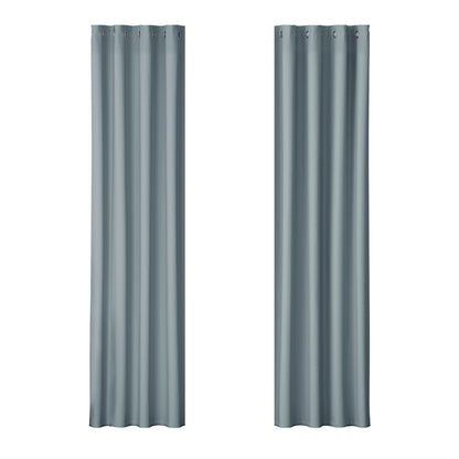 Artiss 2X Blockout Curtains Eyelet 140x230cm Grey BC-MATT-140X230-GY