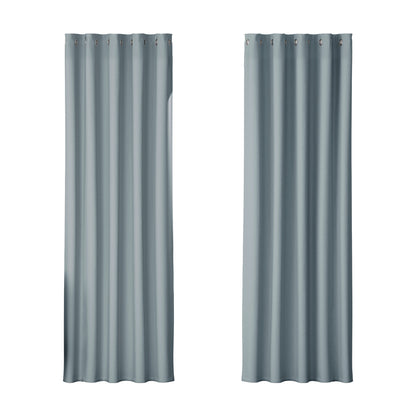 Artiss 2X Blockout Curtains Eyelet 180x213cm Grey BC-MATT-180X213-GY