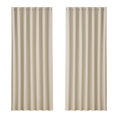 Artiss 2X Blockout Curtains Eyelet 240x230cm Beige BC-MATT-240X230-BG