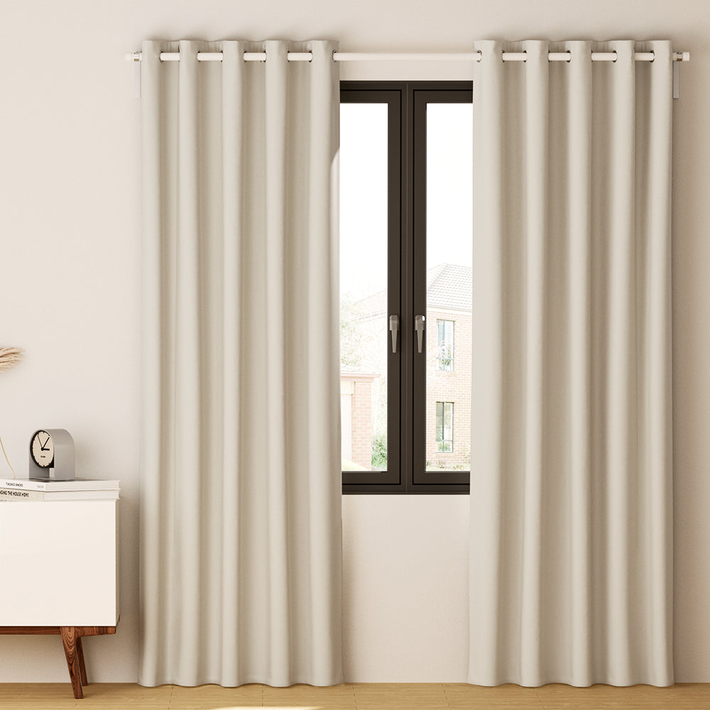 Artiss 2X Blockout Curtains Eyelet 300x230cm Beige BC-MATT-300X230-BG