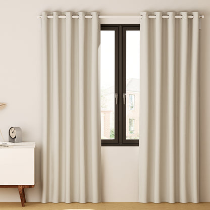 Artiss 2X Blockout Curtains Eyelet 300x230cm Beige BC-MATT-300X230-BG