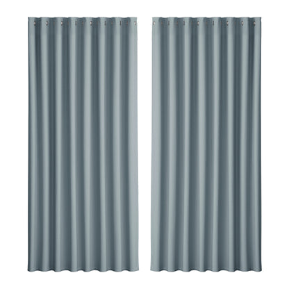 Artiss 2X Blockout Curtains Eyelet 300x230cm Grey BC-MATT-300X230-GY