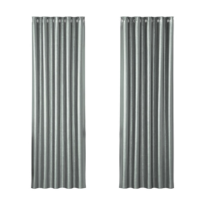 Artiss 2X Blockout Curtains Eyelet 180x213cm Grey Shine BC-SHINE-180X213-GY