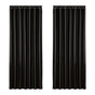Artiss 2X Blockout Curtains Eyelet 240x230cm Black Shine BC-SHINE-240X230-BK