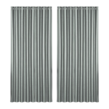 Artiss 2X Blockout Curtains Eyelet 300x230cm Grey Shine BC-SHINE-300X230-GY