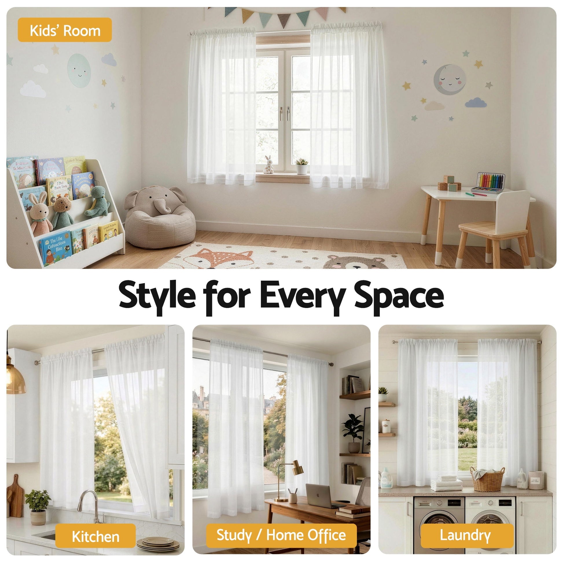 Artiss Blockout Curtains 2X 132x160cm Light Filtering Window Drapes Rod Pocket BC-SHR-132X160-CR