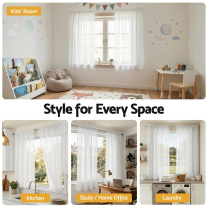 Artiss Blockout Curtains 2X 132x160cm Light Filtering Window Drapes Rod Pocket BC-SHR-132X160-CR
