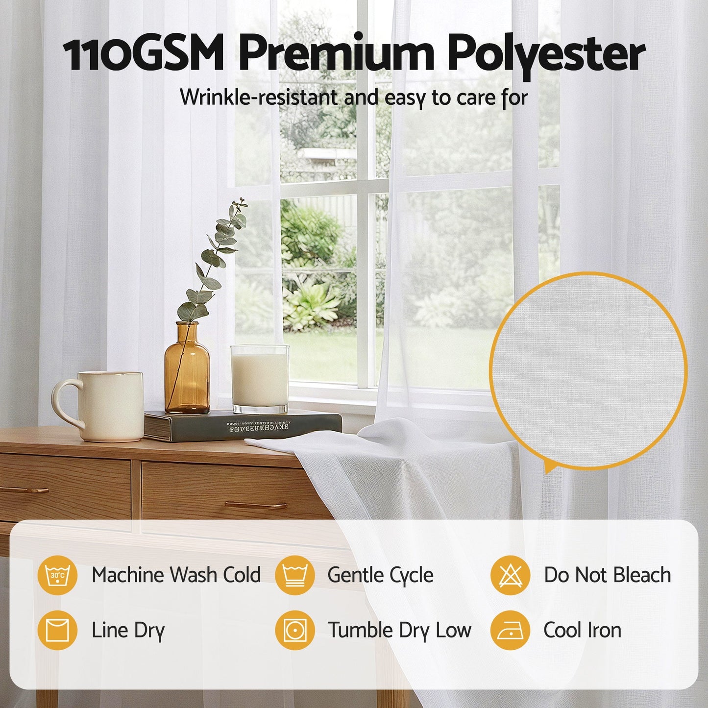 Artiss Blockout Curtains 2X 132x160cm Light Filtering Window Drapes Rod Pocket BC-SHR-132X160-CR