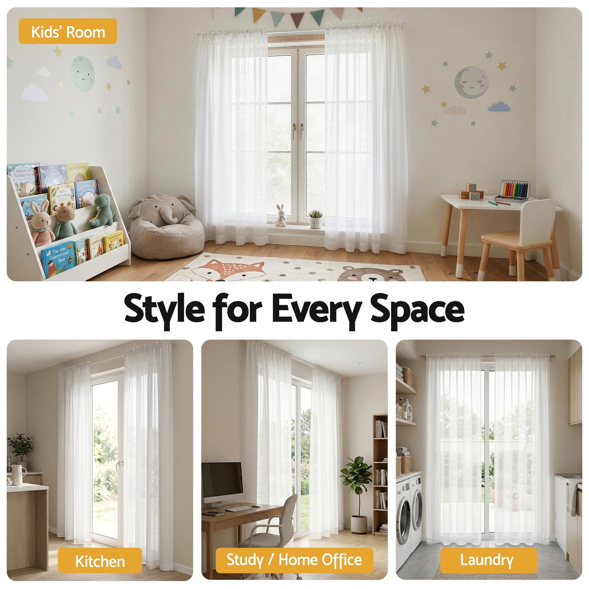 Artiss Blockout Curtains 2X 132x213cm Light Filtering Window Drapes Rod Pocket BC-SHR-132X213-CR