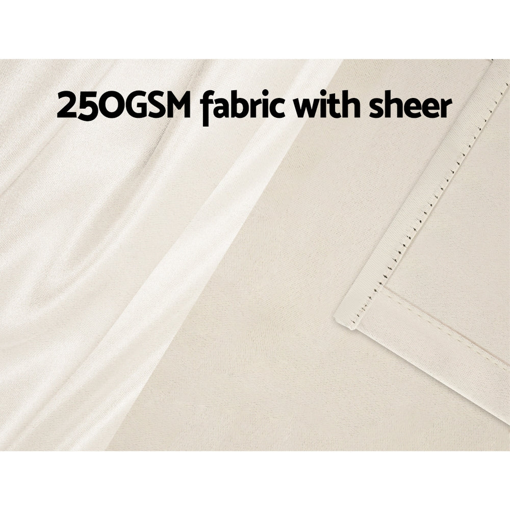 Artiss 2X 132x304cm Blockout Sheer Curtains Beige BC-SR-132X304-BG