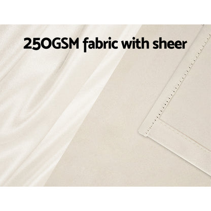 Artiss 2X 132x304cm Blockout Sheer Curtains Beige BC-SR-132X304-BG