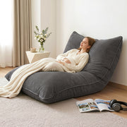 Artiss 3 in 1 Bean Bag Chair with Filler Convertible Bean Bag for Adults, Corduroy DIY Stuffed Bean Bag Sofa BD-3IN1-GR-5FILLER