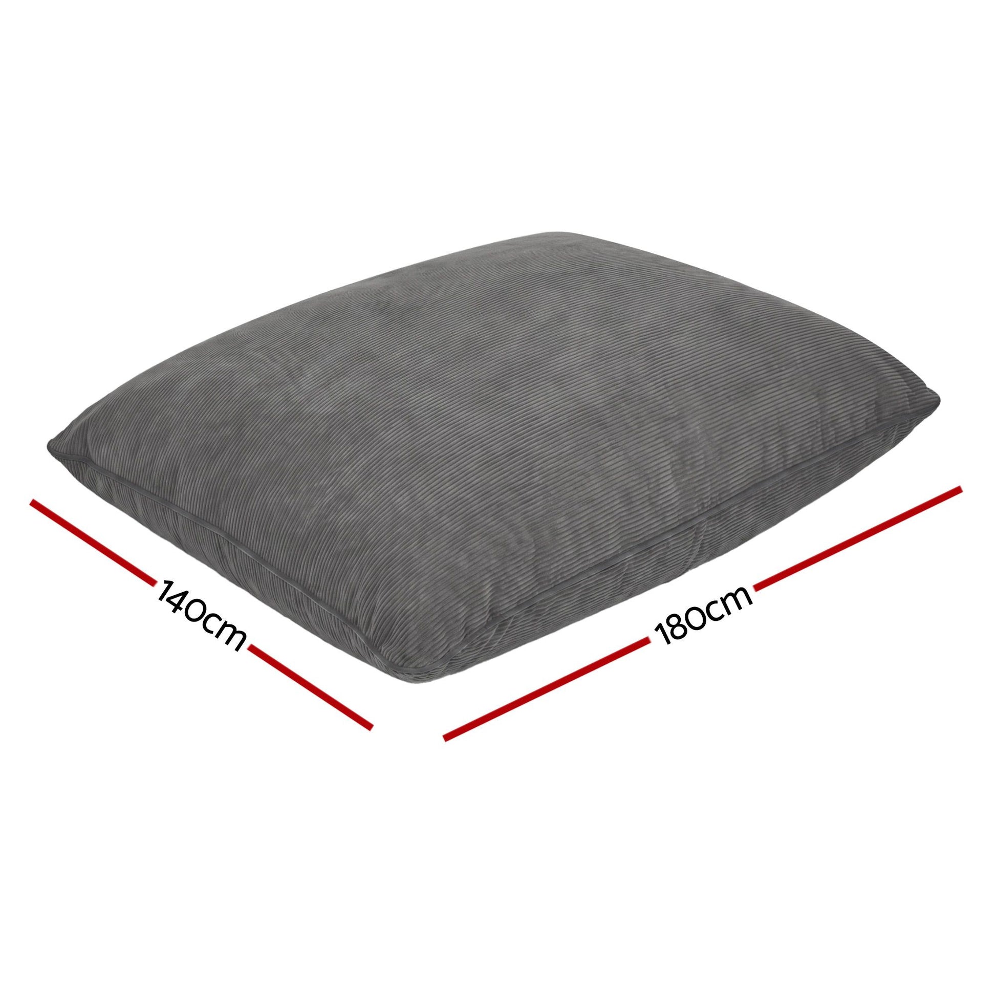 Artiss 3 in 1 Bean Bag Chair Cover (No Filler) Convertible Bean Bag for Adults, Corduroy Stuffed Animal BD-COVER-3IN1-GR
