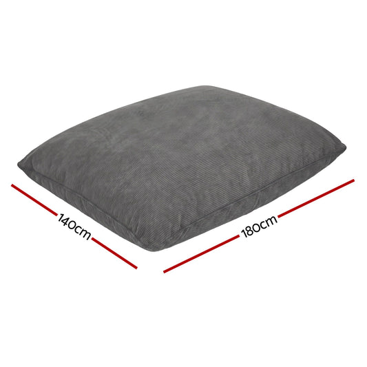 Artiss 3 in 1 Bean Bag Chair Cover (No Filler) Convertible Bean Bag for Adults, Corduroy Stuffed Animal BD-COVER-3IN1-GR