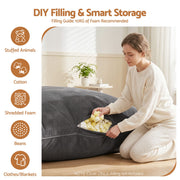 Artiss 3 in 1 Bean Bag Chair Cover (No Filler) Convertible Bean Bag for Adults, Corduroy Stuffed Animal BD-COVER-3IN1-GR