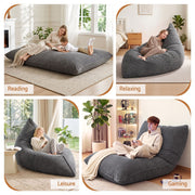 Artiss 3 in 1 Bean Bag Chair Cover (No Filler) Convertible Bean Bag for Adults, Corduroy Stuffed Animal BD-COVER-3IN1-GR