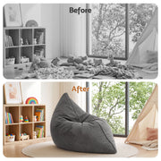 Artiss 3 in 1 Bean Bag Chair Cover (No Filler) Convertible Bean Bag for Adults, Corduroy Stuffed Animal BD-COVER-3IN1-GR