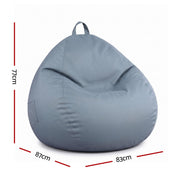 Artiss Outdoor Bean Bag Chair Cover (No Filler) Splash-Proof Beanbag Sofacover for Adults Teens Kids BD-COVER-CH-S-GR