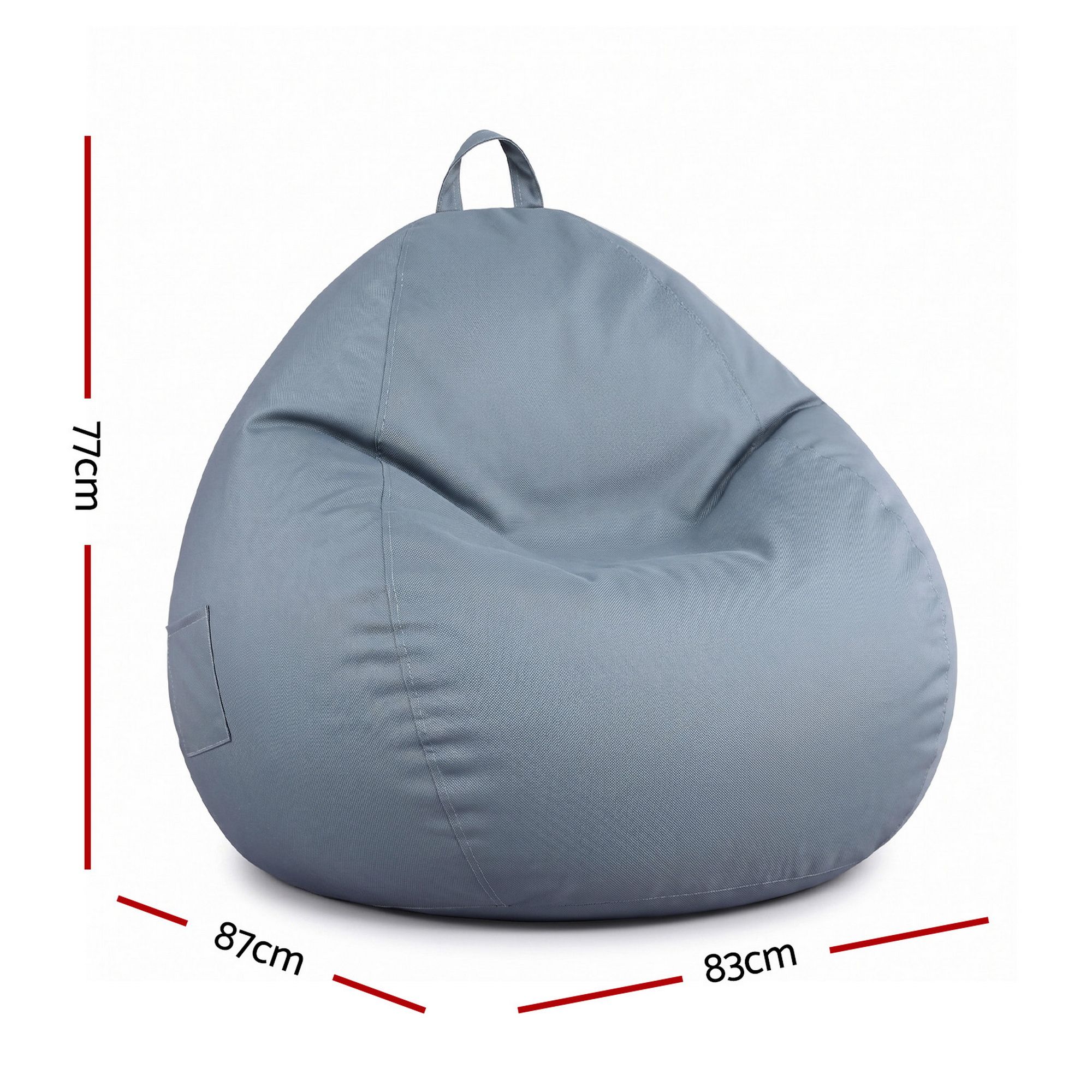 Artiss Outdoor Bean Bag Chair Cover (No Filler) Splash-Proof Beanbag Sofacover for Adults Teens Kids BD-COVER-CH-S-GR