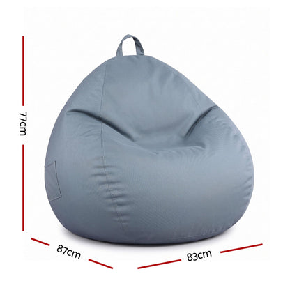 Artiss Outdoor Bean Bag Chair Cover (No Filler) Splash-Proof Beanbag Sofacover for Adults Teens Kids BD-COVER-CH-S-GR