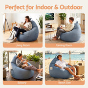 Artiss Outdoor Bean Bag Chair Cover (No Filler) Splash-Proof Beanbag Sofacover for Adults Teens Kids BD-COVER-CH-S-GR