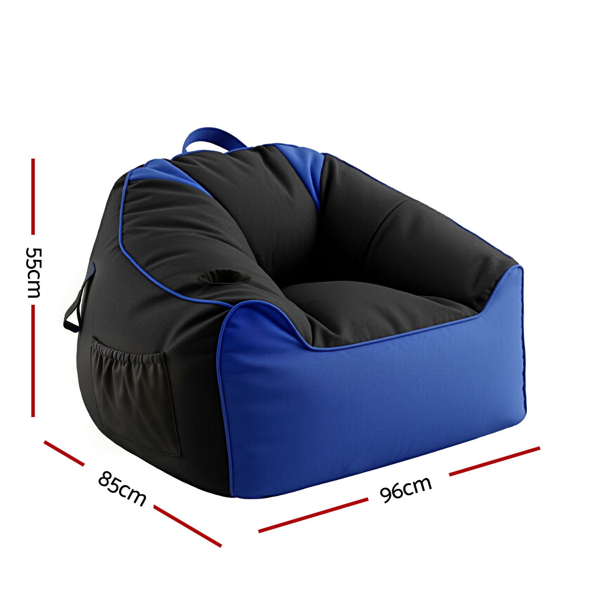 Artiss Gaming Bean Bag Chair Cover (No Filler) for Adults Teens Kids Splash-Proof Floor Gaming Chair Cover BD-COVER-GAME-CH-BLBK