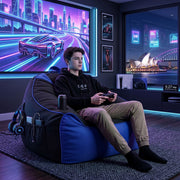 Artiss Gaming Bean Bag Chair Cover (No Filler) for Adults Teens Kids Splash-Proof Floor Gaming Chair Cover BD-COVER-GAME-CH-BLBK