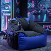Artiss Gaming Bean Bag Chair Cover (No Filler) for Adults Teens Kids Splash-Proof Floor Gaming Chair Cover BD-COVER-GAME-CH-BLBK