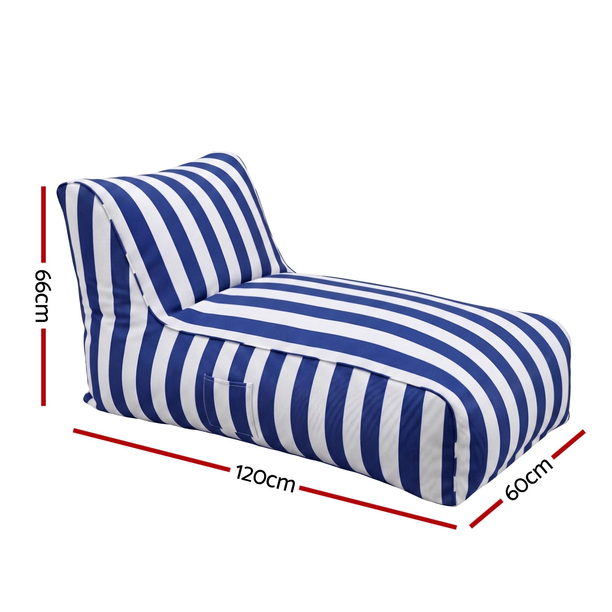 Artiss Outdoor Bean Bag Chair Cover (No Filler) Splash-Proof Beanbag Lounge Sofacover Stuffed Animal Storage BD-COVER-LOUNGE-BLWH