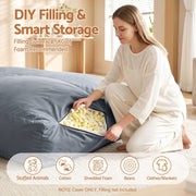 Artiss Outdoor Bean Bag Chair Cover (No Filler) 2 Seater Beanbag Lounge Sofacover Adults Splash-Proof Large BD-COVER-LOUNGE-D-GR