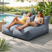 Artiss Outdoor Bean Bag Chair Cover (No Filler) 2 Seater Beanbag Lounge Sofacover Adults Splash-Proof Large BD-COVER-LOUNGE-D-GR