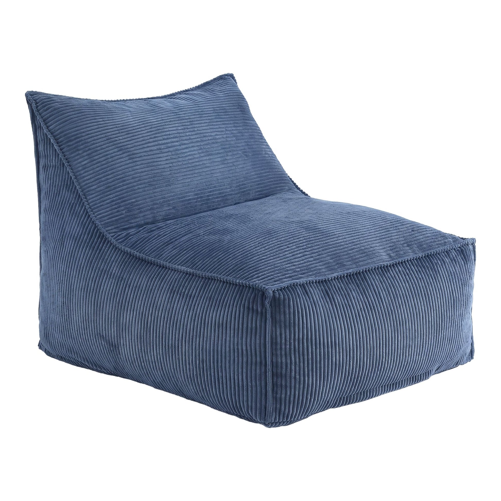 Artiss Bean Bag Chair Cover (No Filler) Soft Corduroy Stuffed Animal Storage Bean Bag Cover for Adults, BD-COVER-LOUNGE-S-BL