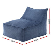 Artiss Bean Bag Chair Cover (No Filler) Soft Corduroy Stuffed Animal Storage Bean Bag Cover for Adults, Washable Lazy Sofa Cover for Living Room Bedroom, Blue