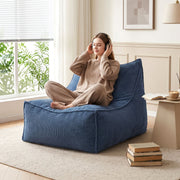 Artiss Bean Bag Chair Cover (No Filler) Soft Corduroy Stuffed Animal Storage Bean Bag Cover for Adults, Washable Lazy Sofa Cover for Living Room Bedroom, Blue