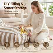 Artiss Outdoor Bean Bag Chair Cover (No Filler) Splash-Proof Beanbag Lounge Sofacover Stuffed Animal Storage BD-COVER-LOUNGE-TAWH