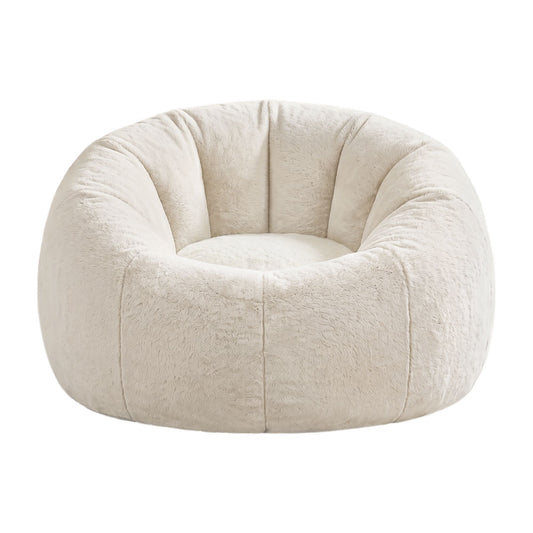 Artiss Bean Bag Chair Cover (No Filler) Soft Faux Fur Beanbag Cover Large Round Stuffed Animal Storage Bean BD-COVER-ROUND-BE