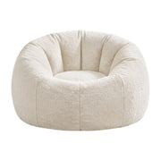 Artiss Bean Bag Chair Cover (No Filler) Soft Faux Fur Beanbag Cover Large Round Stuffed Animal Storage Bean Bag Cover Washable Lazy Sofa Cover for Adults Kids Teens, Beige