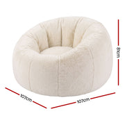 Artiss Bean Bag Chair Cover (No Filler) Soft Faux Fur Beanbag Cover Large Round Stuffed Animal Storage Bean Bag Cover Washable Lazy Sofa Cover for Adults Kids Teens, Beige