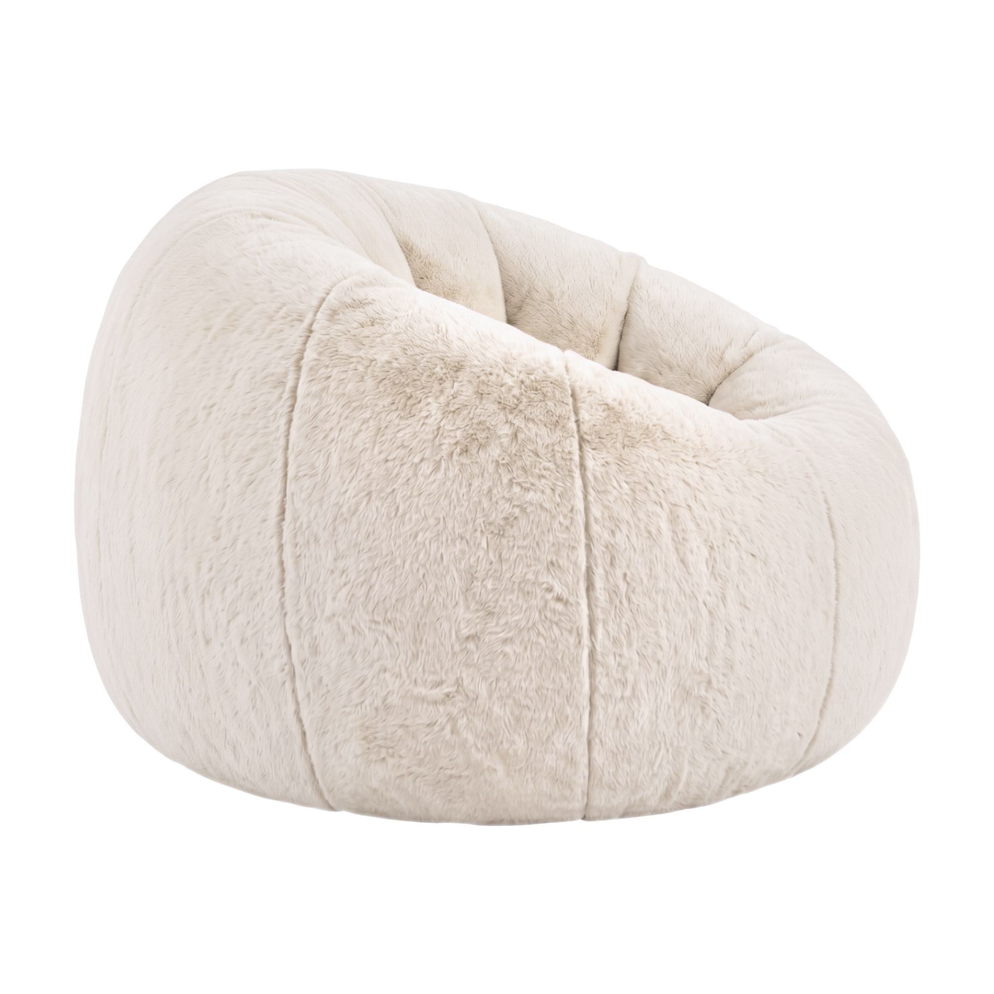 Artiss Bean Bag Chair Cover (No Filler) Soft Faux Fur Beanbag Cover Large Round Stuffed Animal Storage Bean Bag Cover Washable Lazy Sofa Cover for Adults Kids Teens, Beige
