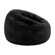 Artiss Bean Bag Chair Cover (No Filler) Soft Faux Fur Beanbag Cover Large Round Stuffed Animal Storage Bean Bag Cover Washable Lazy Sofa Cover for Adults Kids Teens, Black