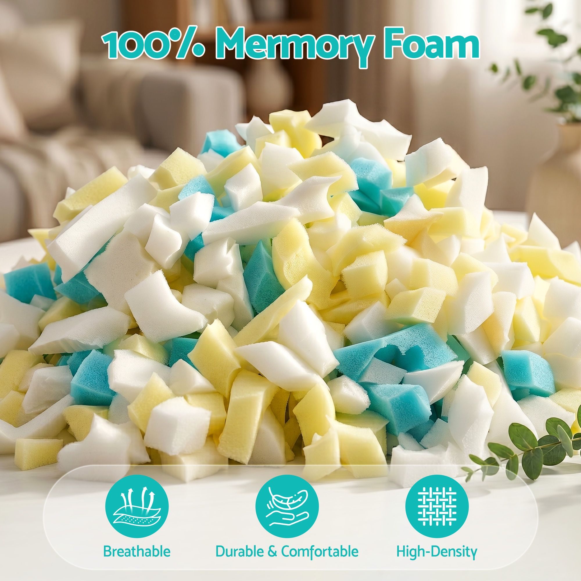 Artiss 20lbs (8.8KG) Bean Bag Filler Shredded Memory Foam Filling High Density Soft Pillow Stuffing for Bean BD-FILLER-MCX4