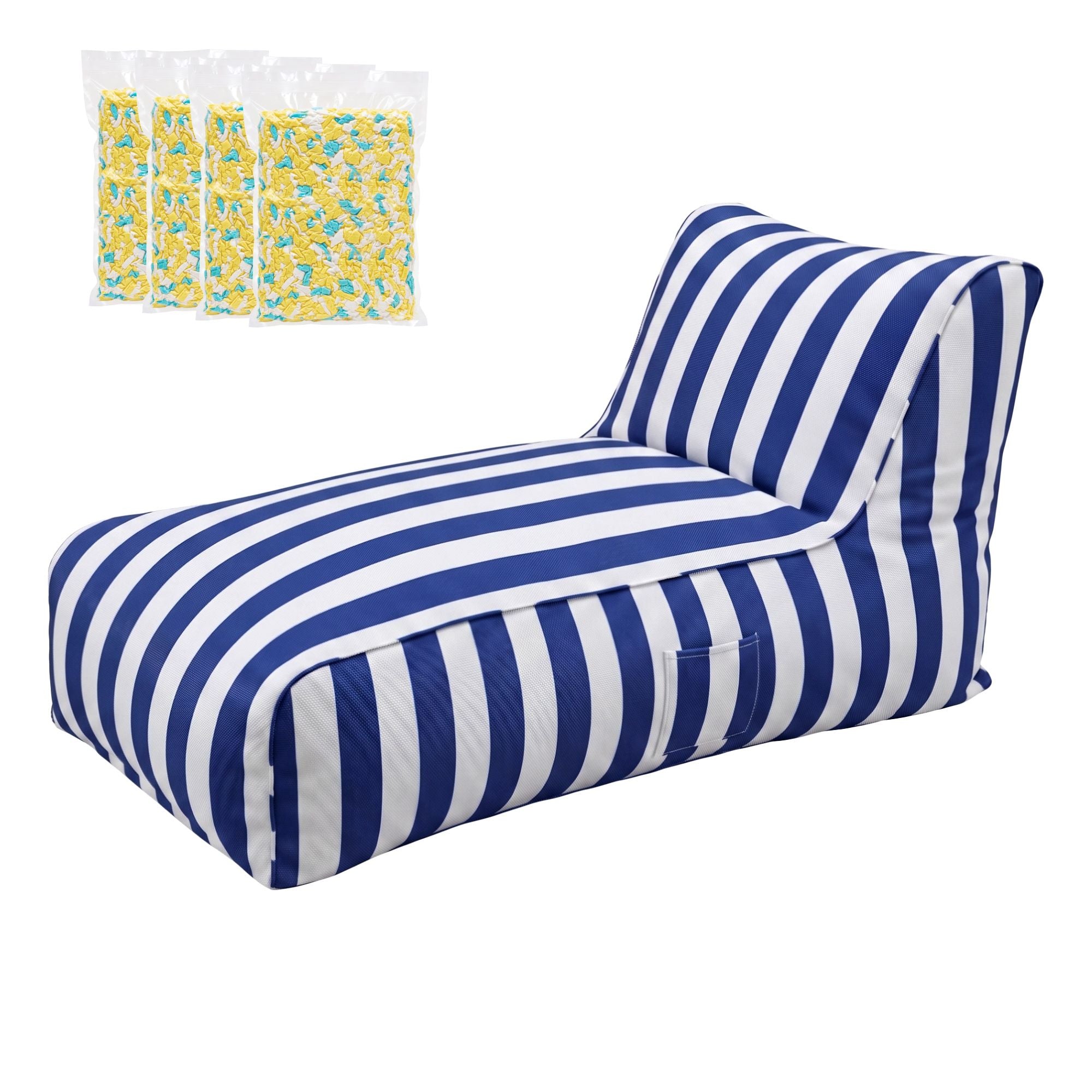 Artiss Outdoor Bean Bag Chair with Filler Splash-Proof Beanbag Lounge DIY Stuffed Animal Storage Bean Bag BD-LOUNGE-BLWH-4FILLER