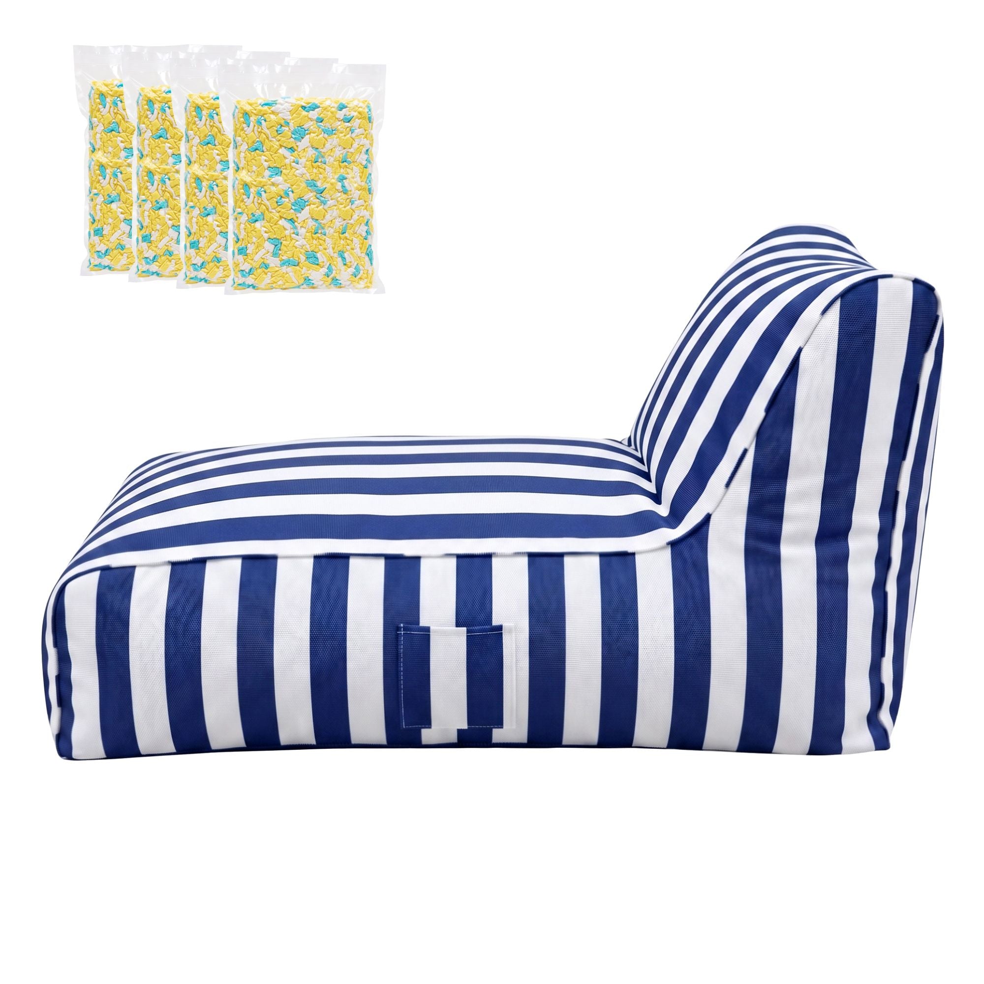 Artiss Outdoor Bean Bag Chair with Filler Splash-Proof Beanbag Lounge DIY Stuffed Animal Storage Bean Bag BD-LOUNGE-BLWH-4FILLER