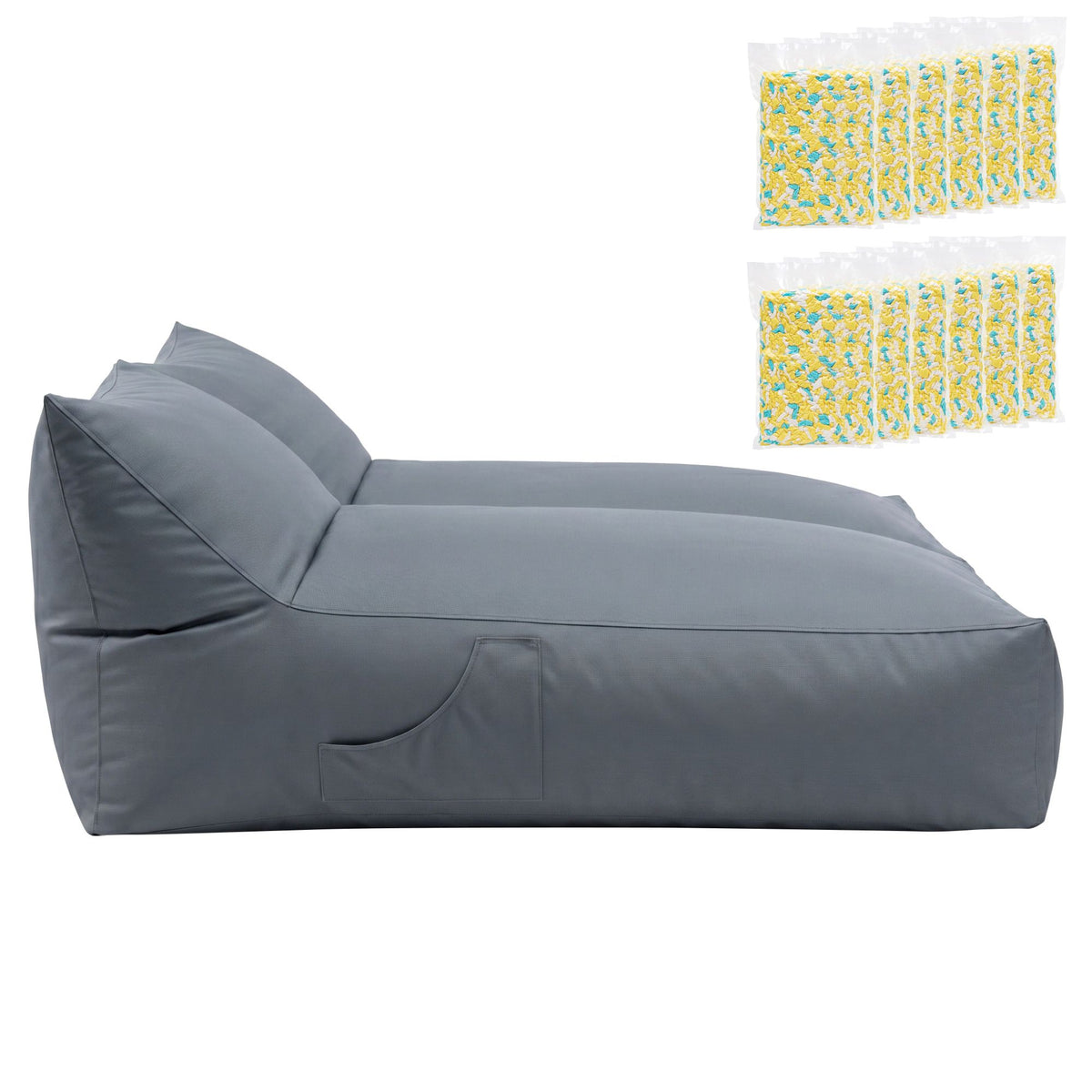 Artiss Outdoor Bean Bag Chair with Filler 2 Seater Beanbag Lounge Adults Splash-Proof Large Bean Bag Cover BD-LOUNGE-D-GR-12FILLER