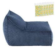 Artiss Bean Bag Chair Cover with Filler Soft Corduroy DIY Stuffed Animal Storage Bean Bag for Adults, Washable Lazy Sofa for Living Room Bedroom, Blue